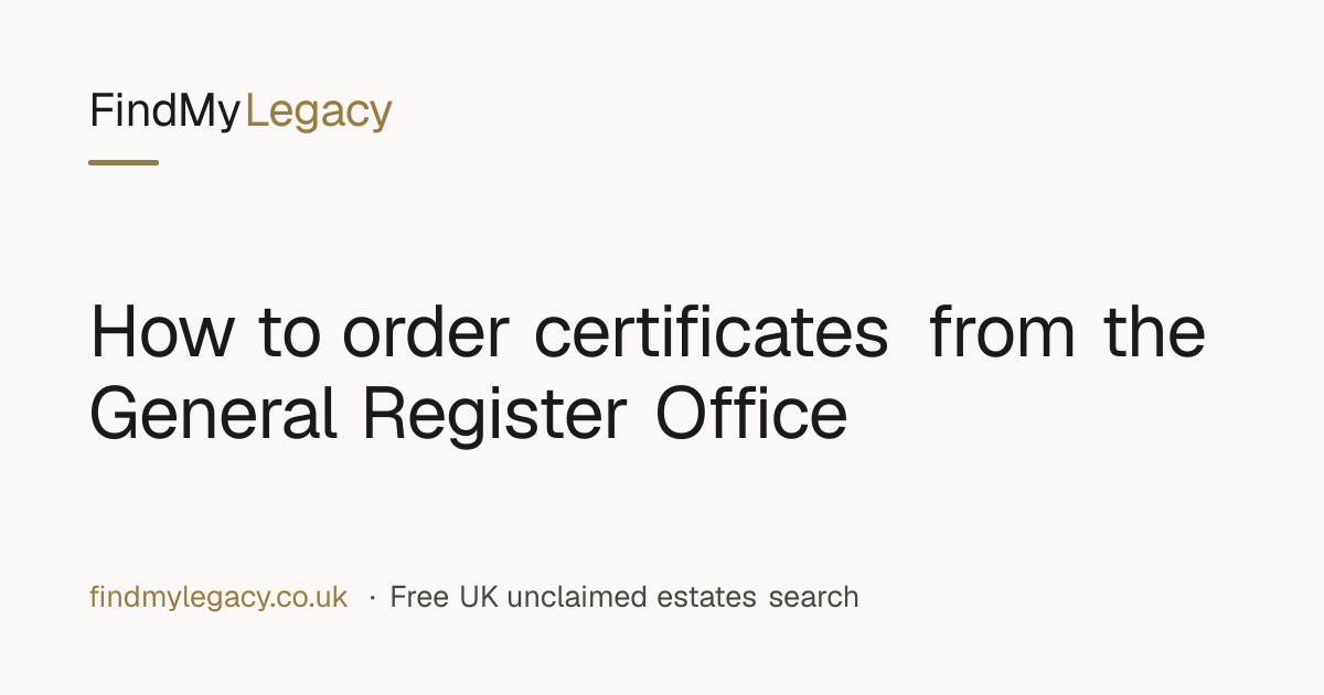How to Order GRO Certificates: Birth, Marriage & Death
